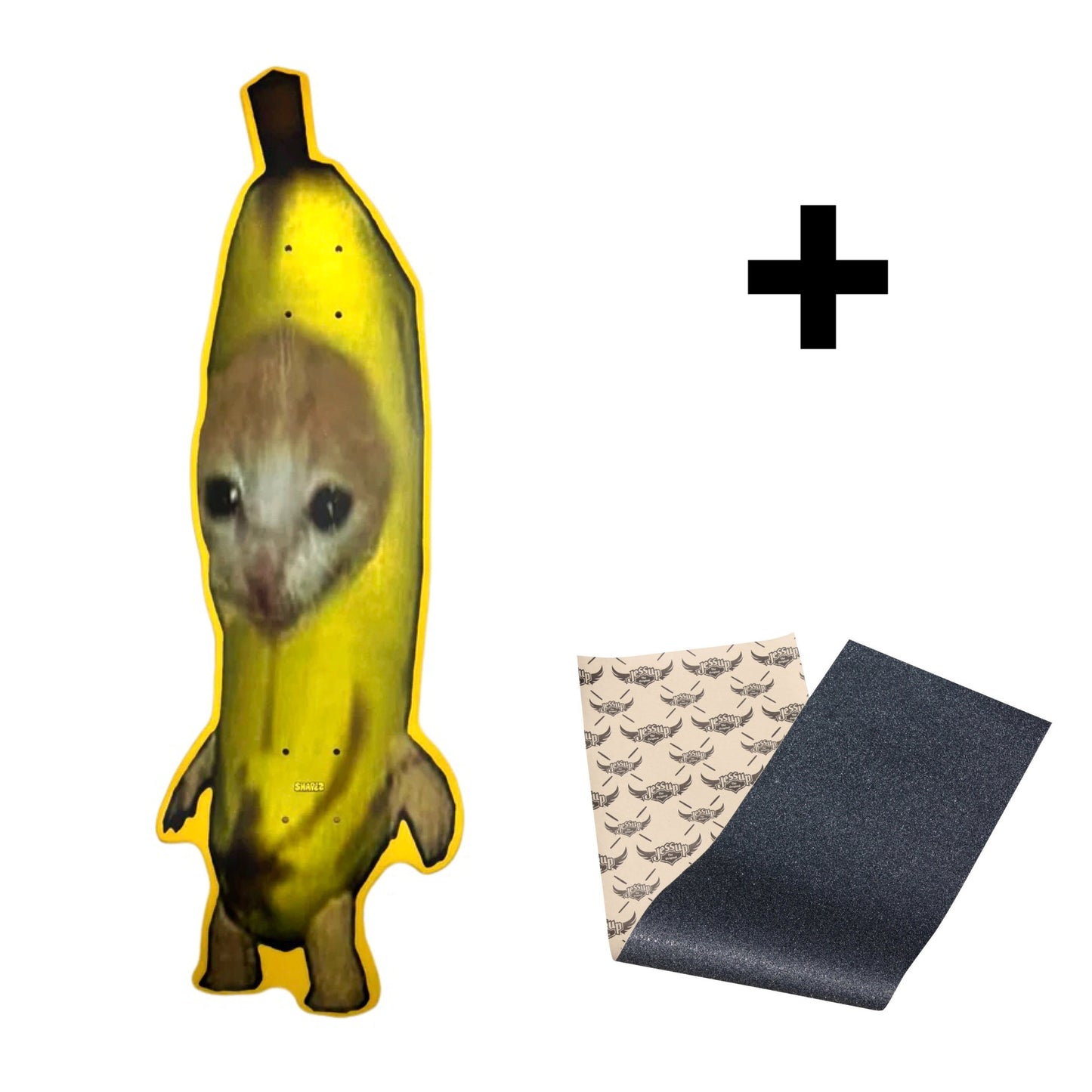 Banana Cat Meme Shaped Skateboard