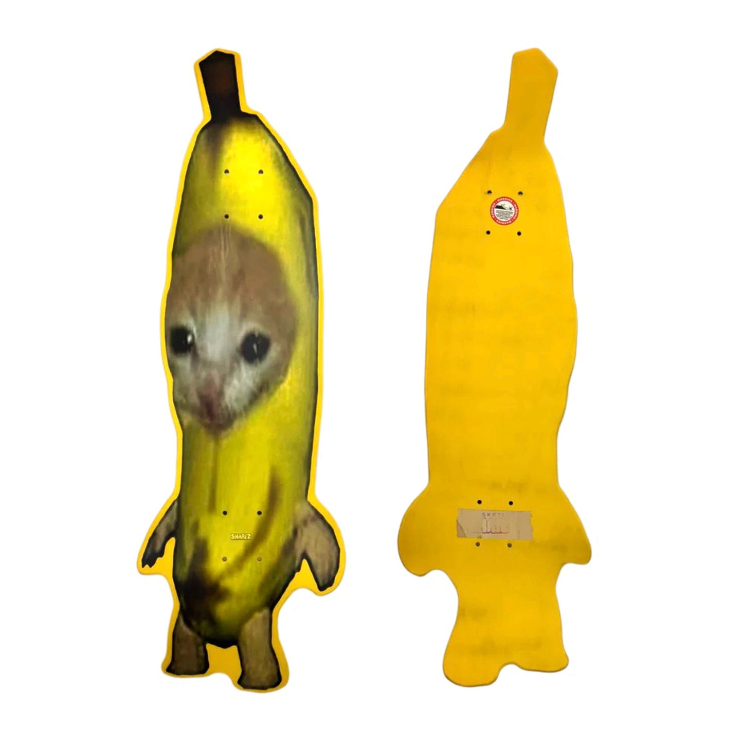 Banana Cat Meme Shaped Skateboard