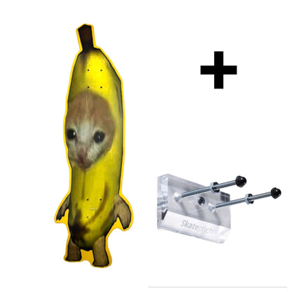 Banana Cat Meme Shaped Skateboard